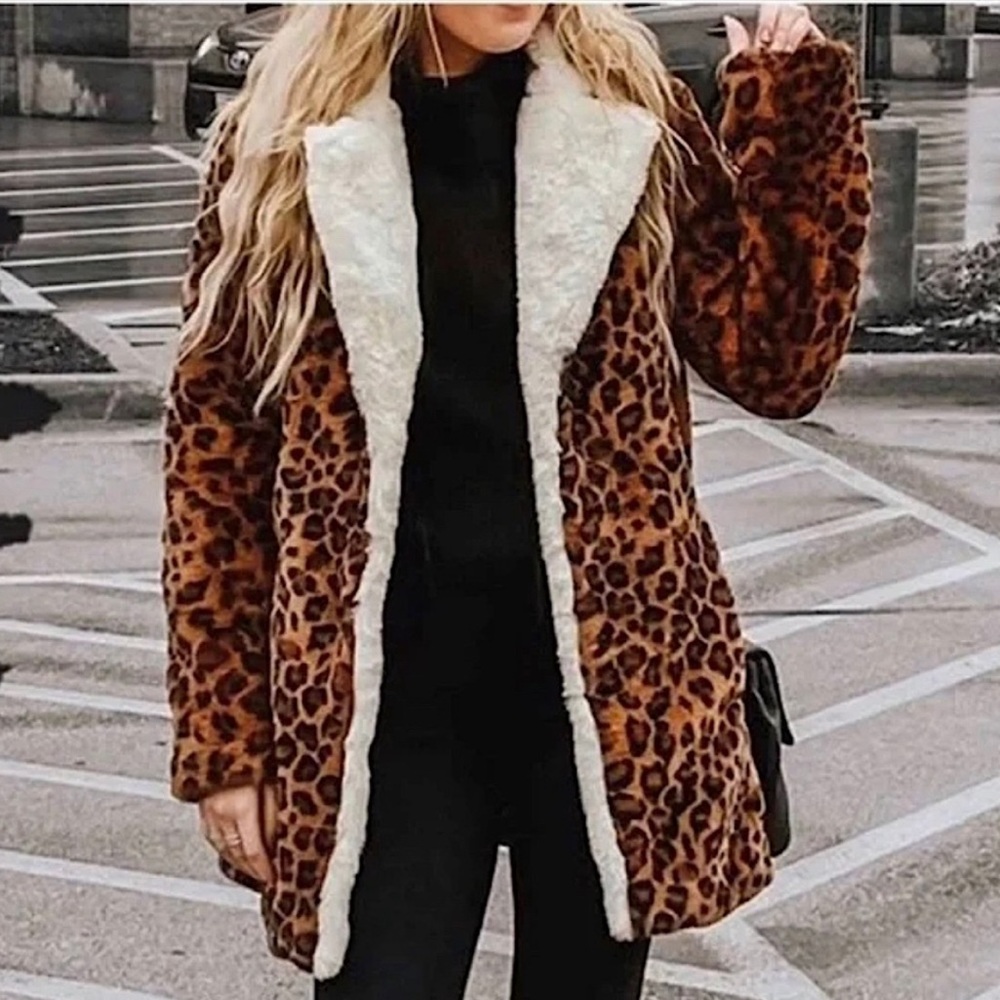 NWOT Derek Lam 10 Crosby Leopard print collared jacket